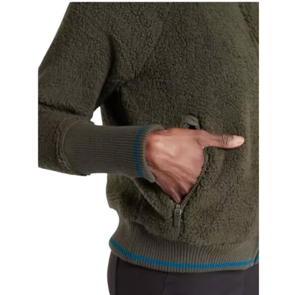 Athleta Tugga Sherpa Jacket, Mountain Olive, Small - Picture 2 of 11